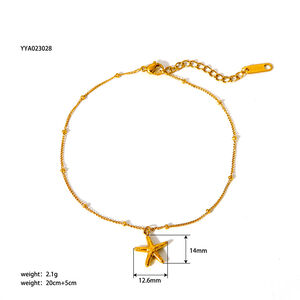 1 Piece Stainless Steel Waterproof Gold Color Anklets h5