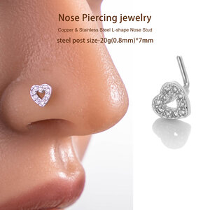 1 Piece Copper Gold Color Zircon Nose Stud h5 Picture5