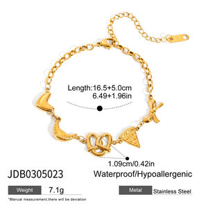 1 Piece Food Shape Stainless Steel Waterproof Gold Color Women's Charm Bracelets h5 Picture2