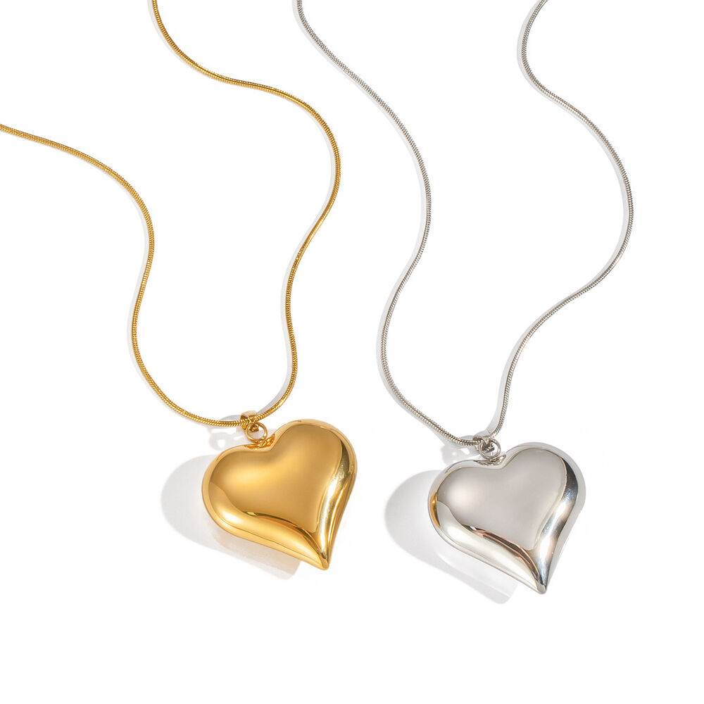 1 Piece Simple Heart Stainless Steel Waterproof Gold Color Pendant Necklace h5Picture5