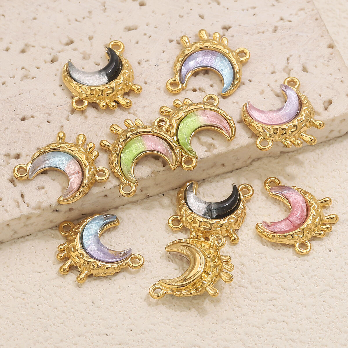 1 Piece DIY Moon Stainless Steel Waterproof Women's Pendants h5 Picture4