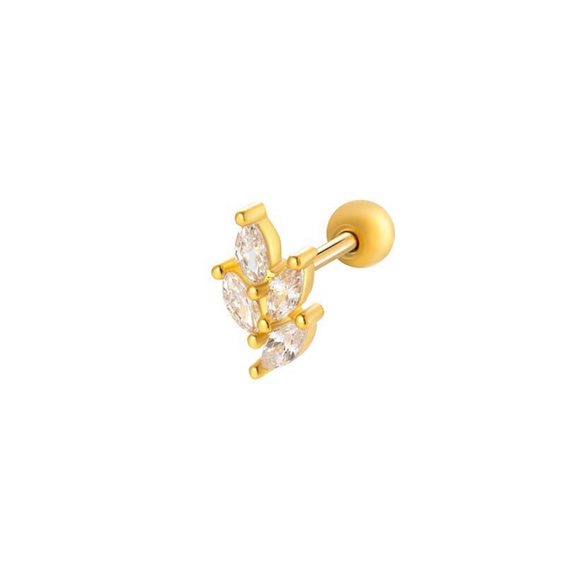 1 Piece Shinning Heart Titanium Steel Zircon Women's Stud Earrings