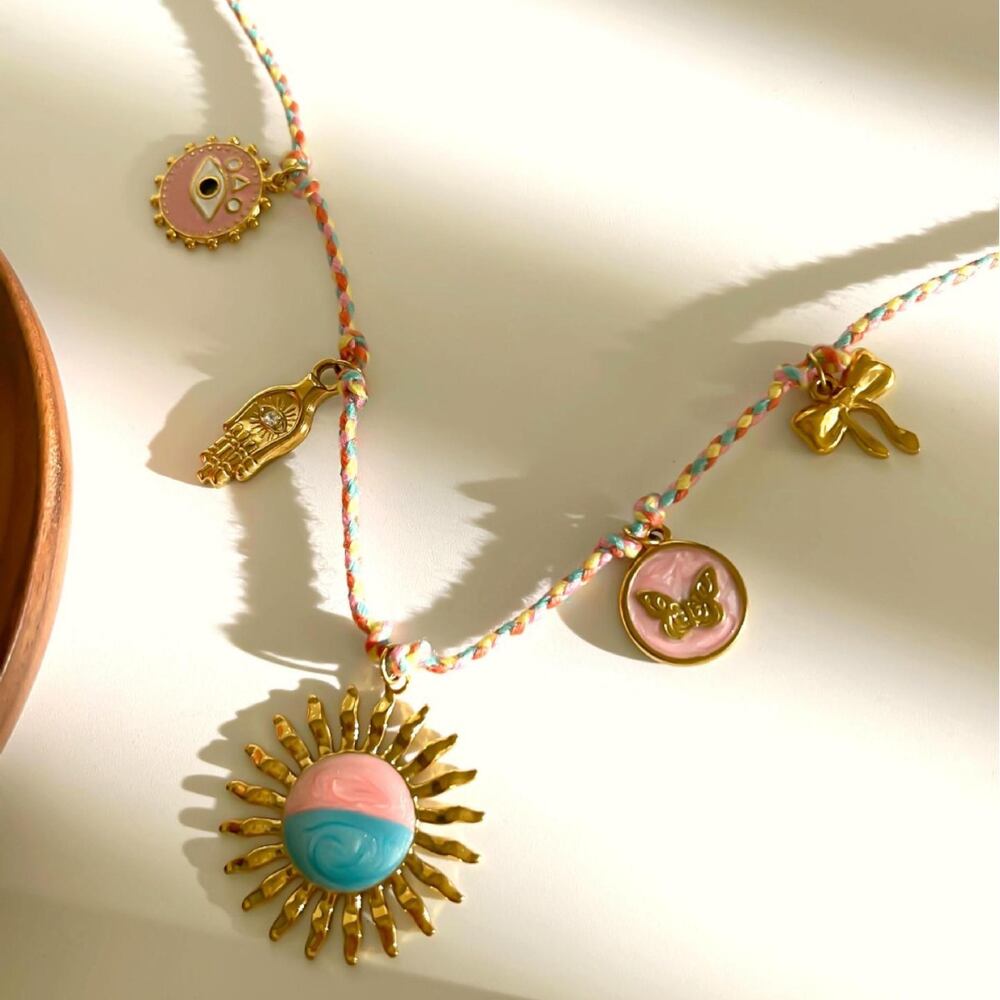 1 Stück Sonnenblumen-Anhänger aus wasserdichtem Edelstahl in Goldfarbe h5Bild4