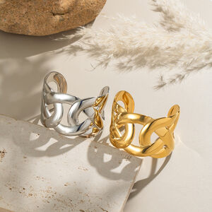 1 Piece Stainless Steel Waterproof Gold Color Cuff Bracelet h5 Picture4