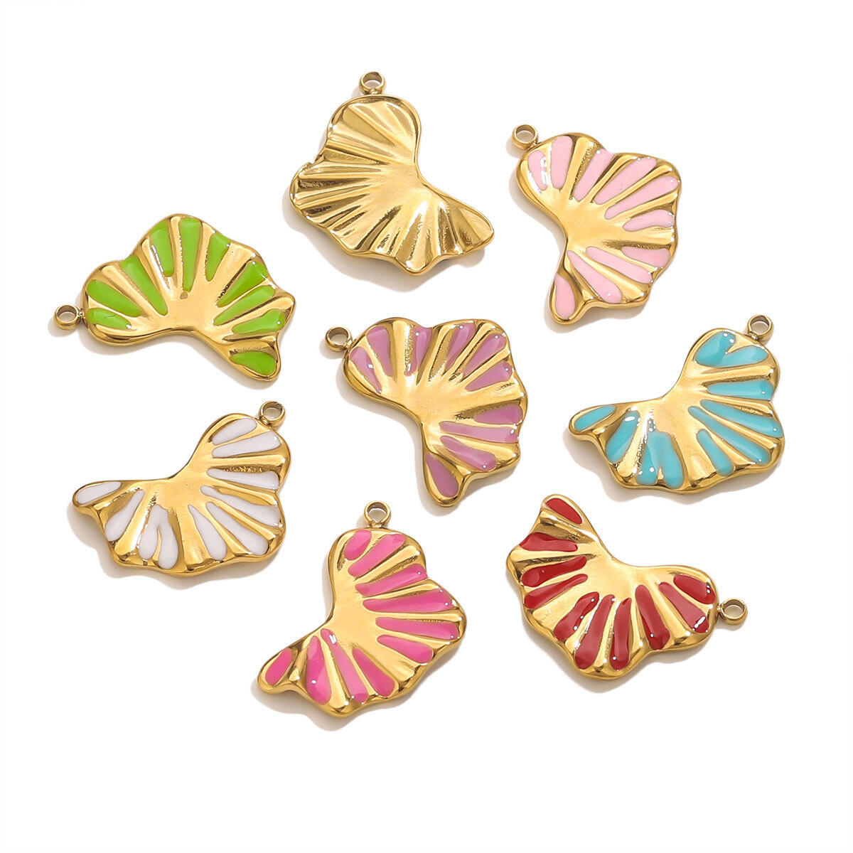 Pendentif femme en acier inoxydable coloré, étanche, couleur or (1 pièce) 2