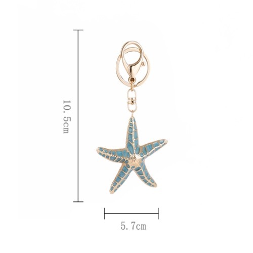1 Piece Starfish Alloy Keychain Picture2
