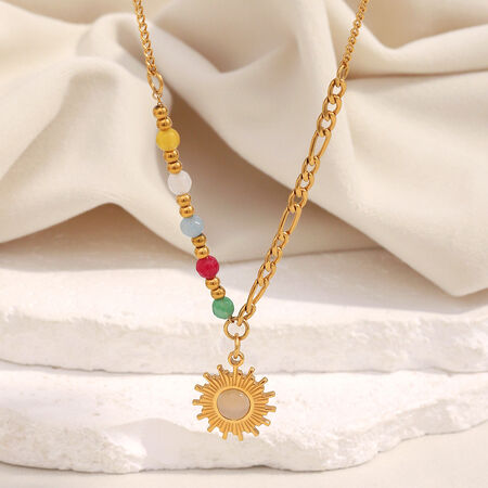 1 Piece Colorful Sun Pendant Necklaces