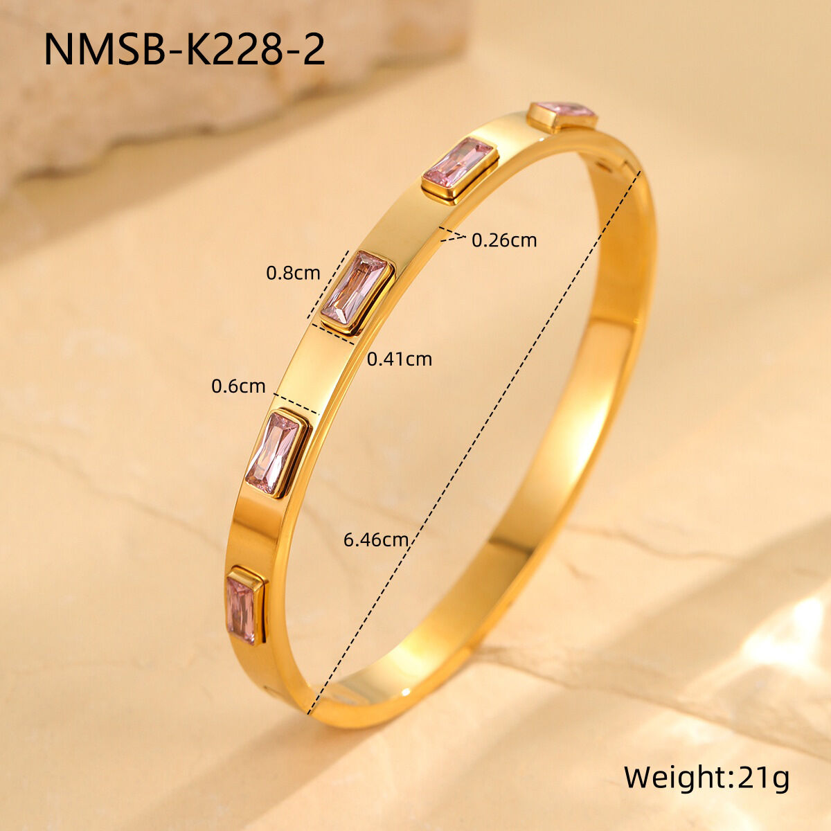 Nmsb-K228-2 Row Diamond Pink Diamond Bracelet Picture7