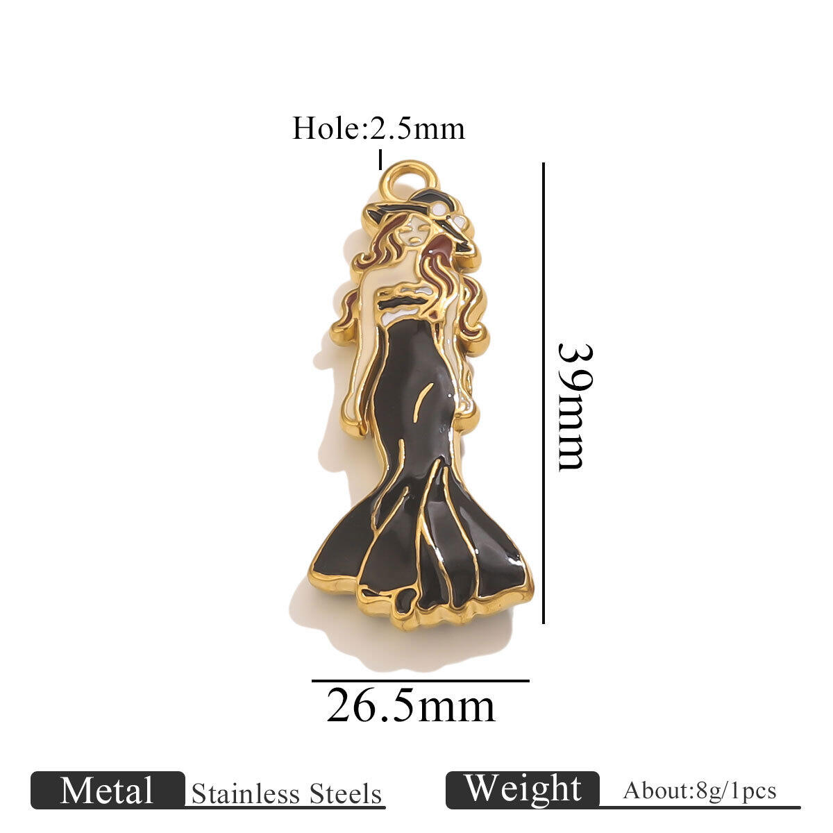 Gold Pendant Female Model - Black