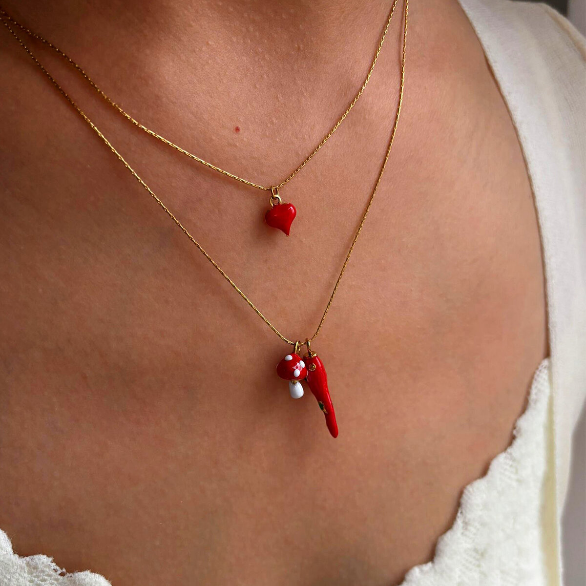 1 Piece Chill Stainless Steel Waterproof Gold Color Pendant Necklace 2