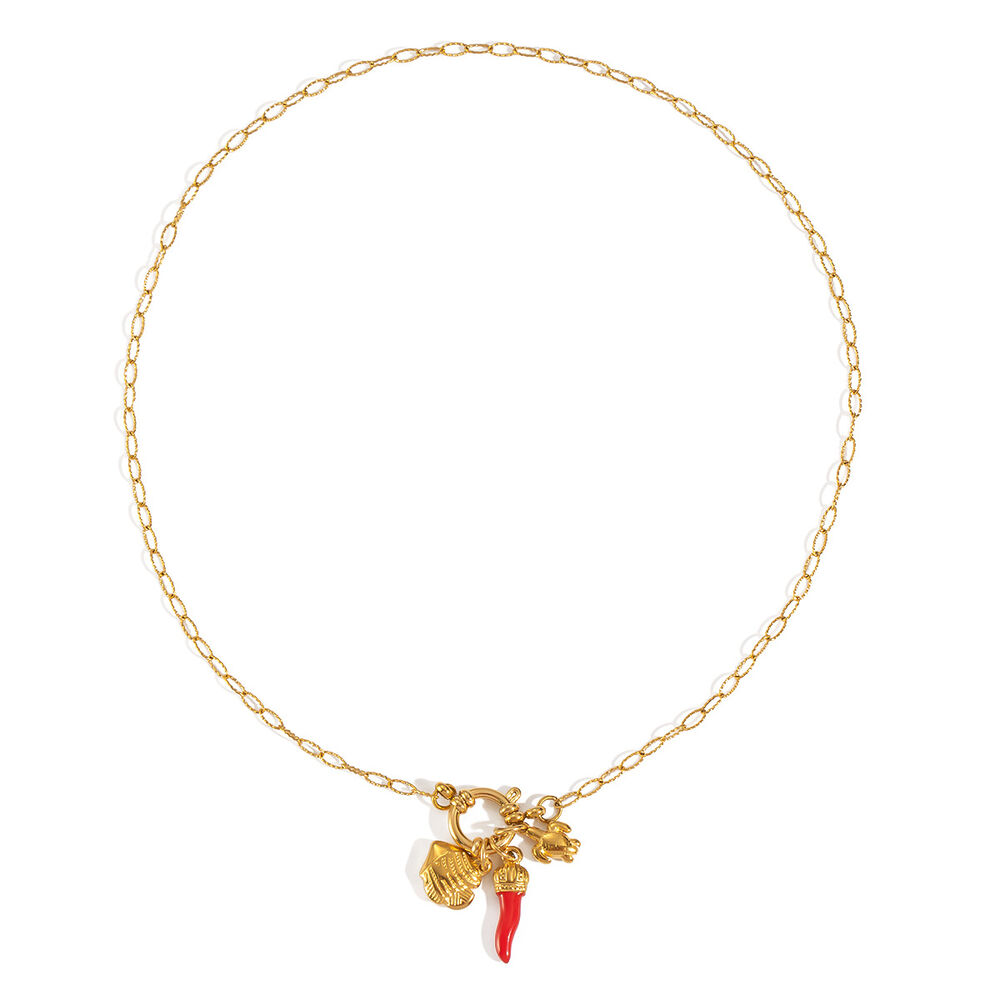 Collana con ciondolo color oro impermeabile in acciaio inossidabile Chill Charm da 1 pezzo Immagine5