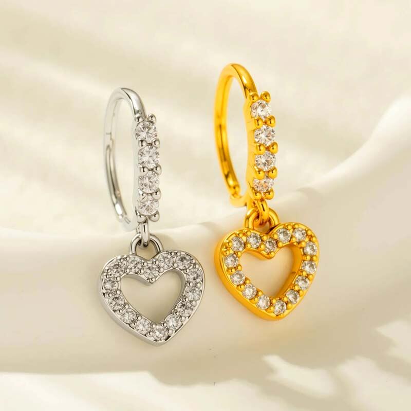1 Piece Copper Gold Color Zircon  Nose Stud