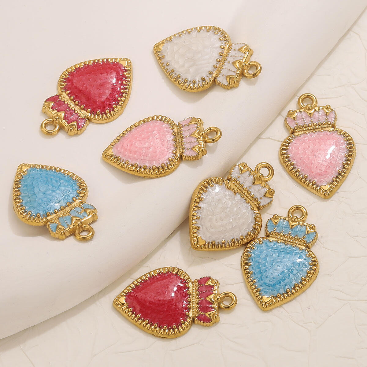 1 Piece DIY Crown Heart Stainless Steel Waterproof Women's Pendants