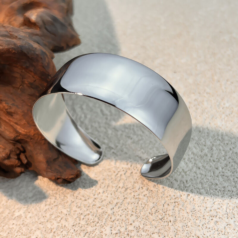 1 Piece Simple Stainless Steel Waterproof Gold Color Cuff Bracelet