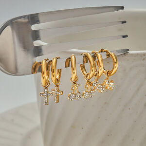 1 Pair Luxurious Series Bear Stainless Steel Waterproof Gold Color Women's Drop Earrings h5 Picture6