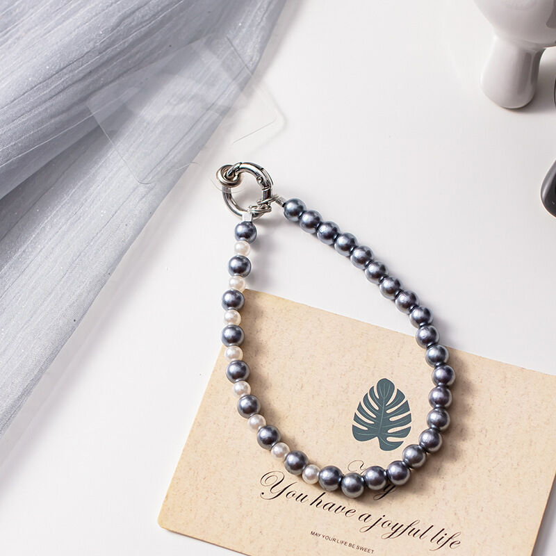 1 Piece Modern Series Silver Beads Aluminum Phone Strap h5 