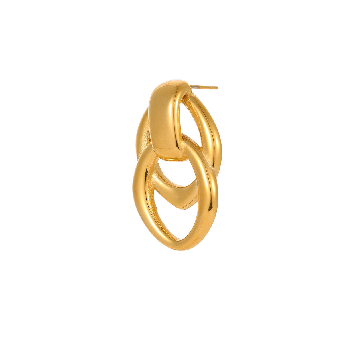 Simple Series Daily Geometric Edelstahl Wasserdichte Goldfarbene Damen-Ohrstecker h5 Bild5