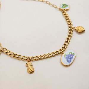 1 Piece Romantic Fruits Stainless Steel Waterproof Gold Color Women's Pendant Necklaces h5 Picture6