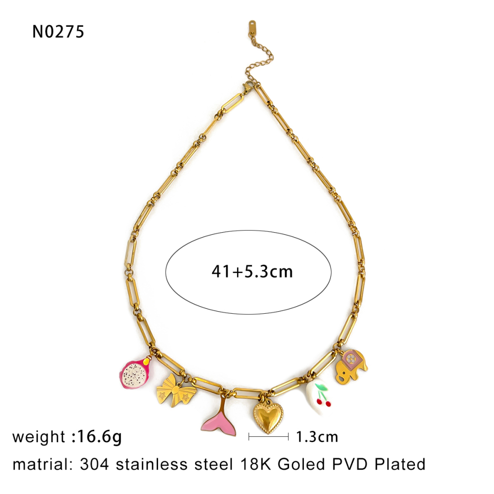 1 Piece Stainless Steel Waterproof Gold Color Pendant Necklace Picture2