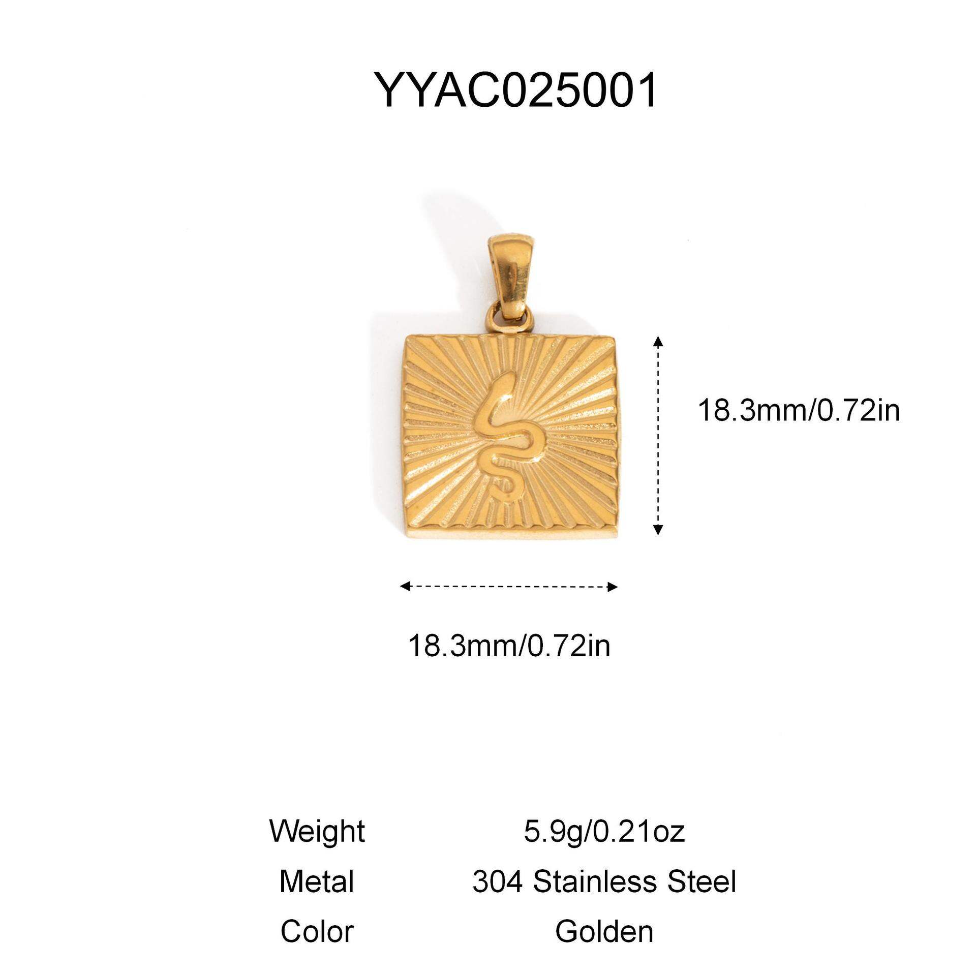 1 Piece Stainless Steel Waterproof Gold Color DIY Pendants 