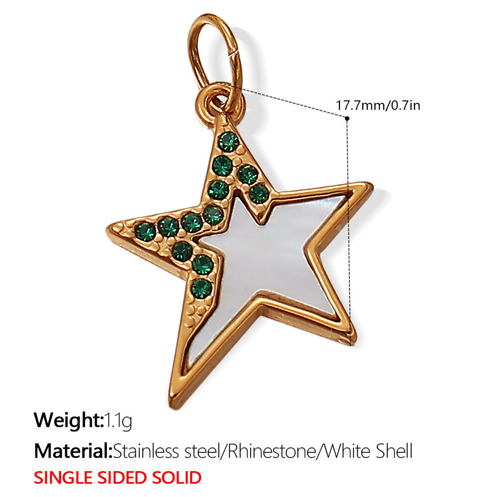 Pj281Gng Green Diamond White Shell Gold Pendant Picture6