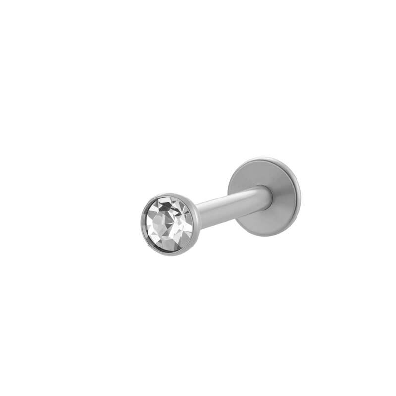 1 pezzo semplice in acciaio inossidabile impermeabile color oro con zircone piercing orecchino