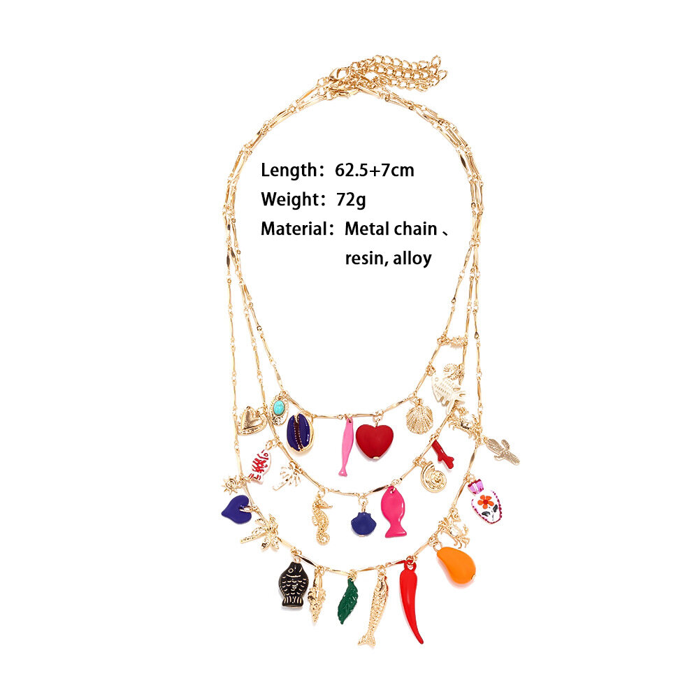 1 Set Oceanic Alloy Layered Necklace