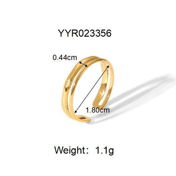 1 Piece Stainless Steel Waterproof Gold Color Minimalist Rings 