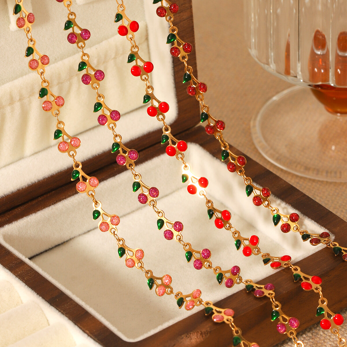 Sweet Plant Stainless Steel Waterproof  Gold Color  Women's Chain Necklaces Picture5