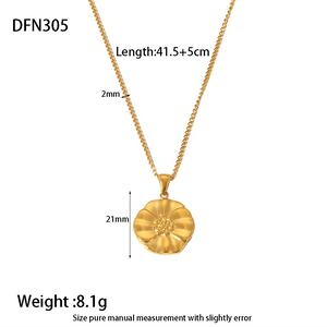 Daily Chain Stainless Steel Waterproof Gold Color Women's Pendant Necklaces h5