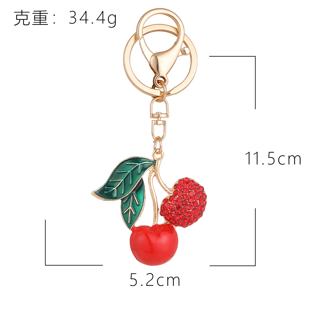 Simple Series Sweet Fruit Alloy Rhinestone Keychain Picture2