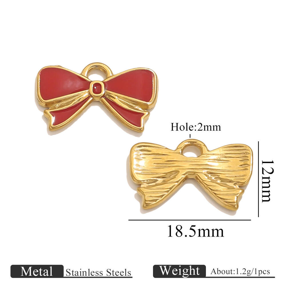 1 Piece DIY Bow Knot Stainless Steel Waterproof Women's Pendants