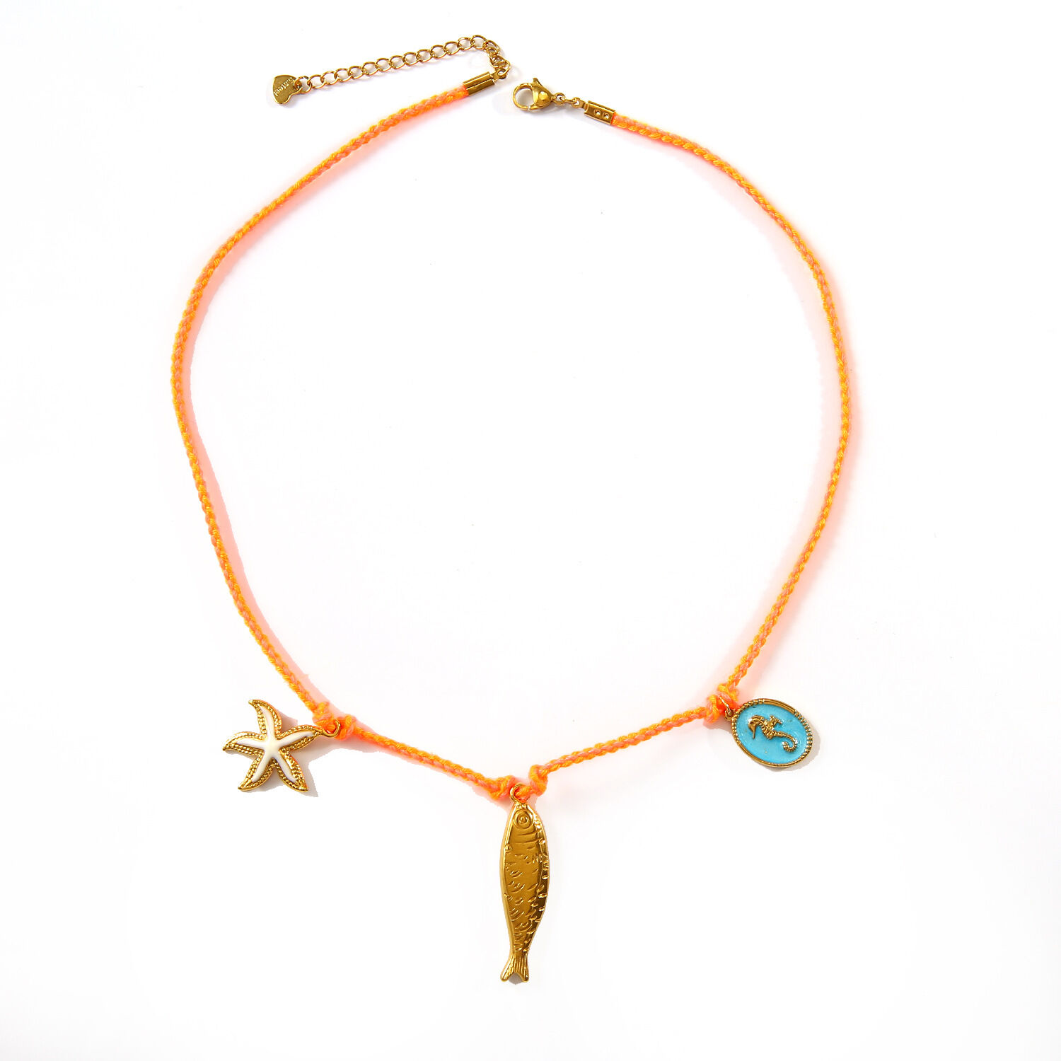 Contrast Color Fish Stainless Steel Waterproof Gold Color Women's Pendant Necklaces h5 Picture8
