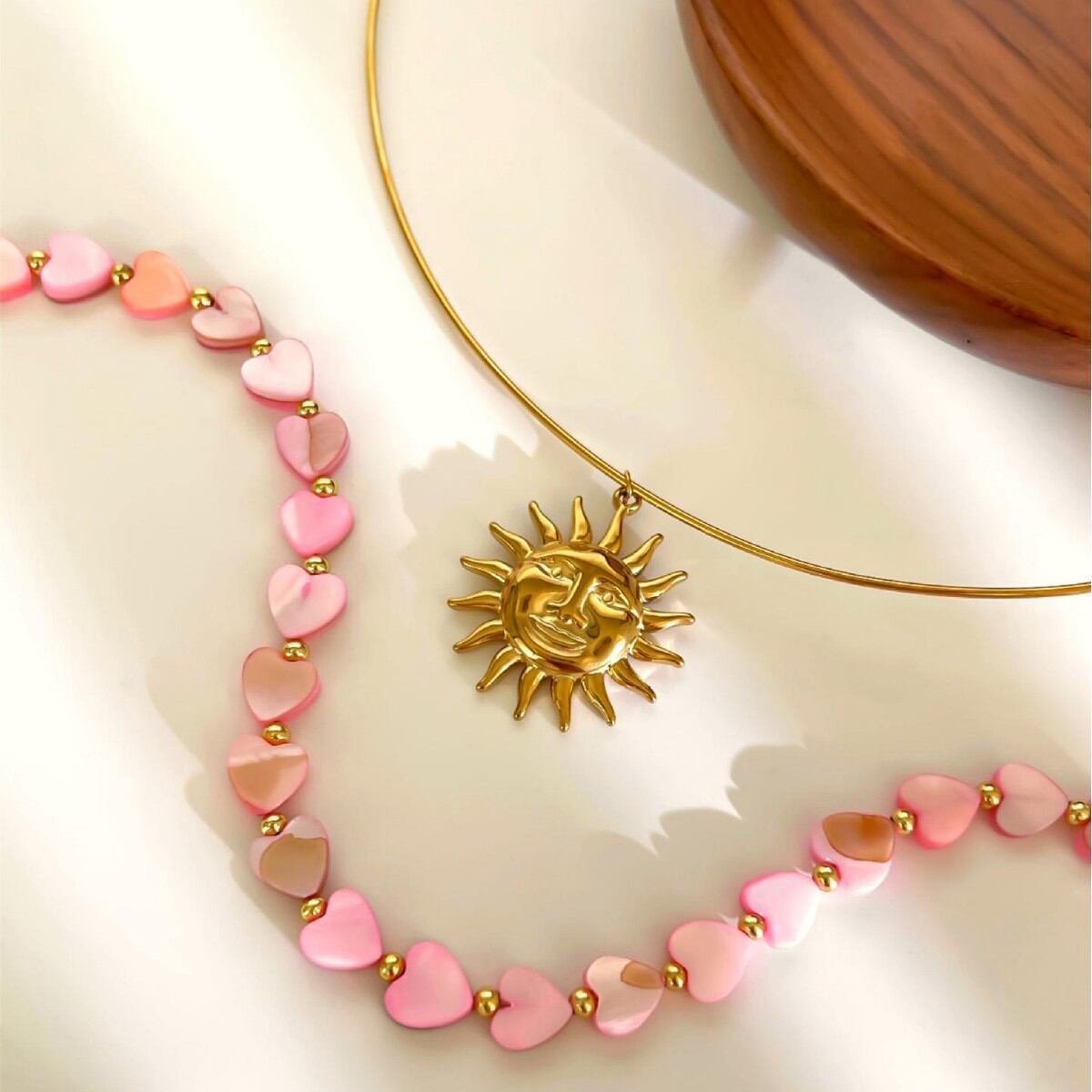 1 Piece Heart Shell Beaded Necklace h5 Picture3