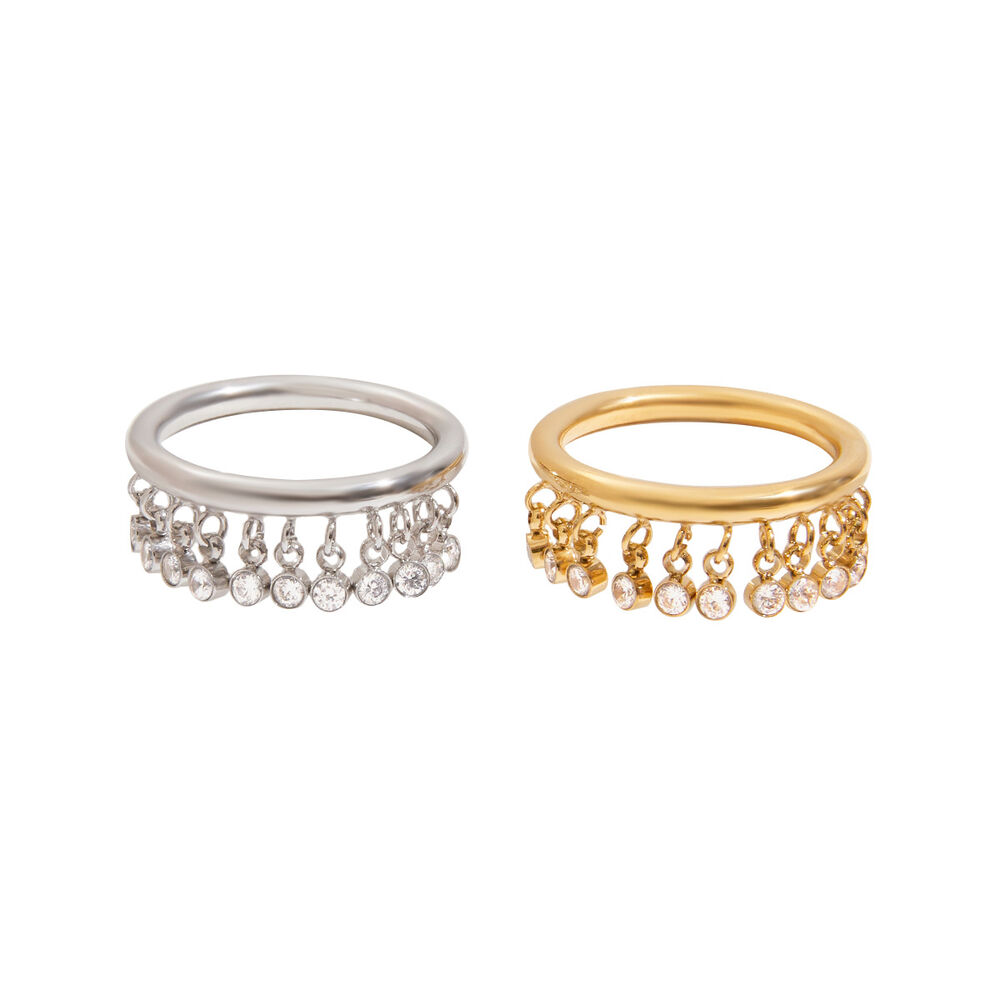 1 piece luxurious series tassel stainless steel gold color women's gemstone rings Picture8
