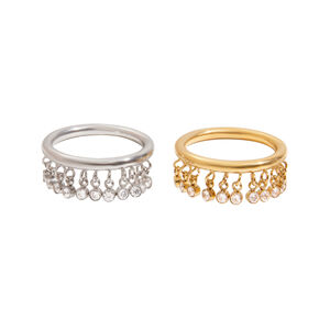 1 piece luxurious series tassel stainless steel gold color women's gemstone rings h5 Picture8