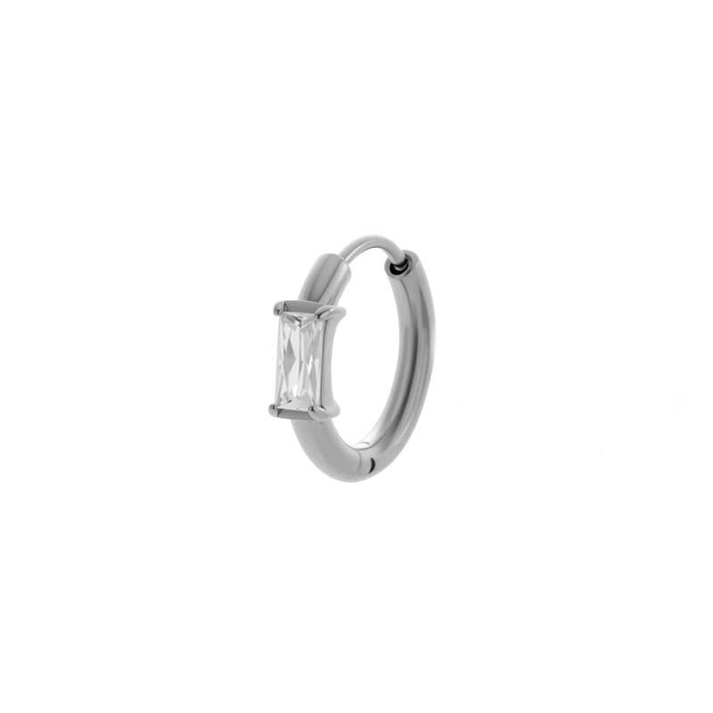 1 Piece Heart Stainless Steel Waterproof Gold Color Zircon Women's Hoop Earrings