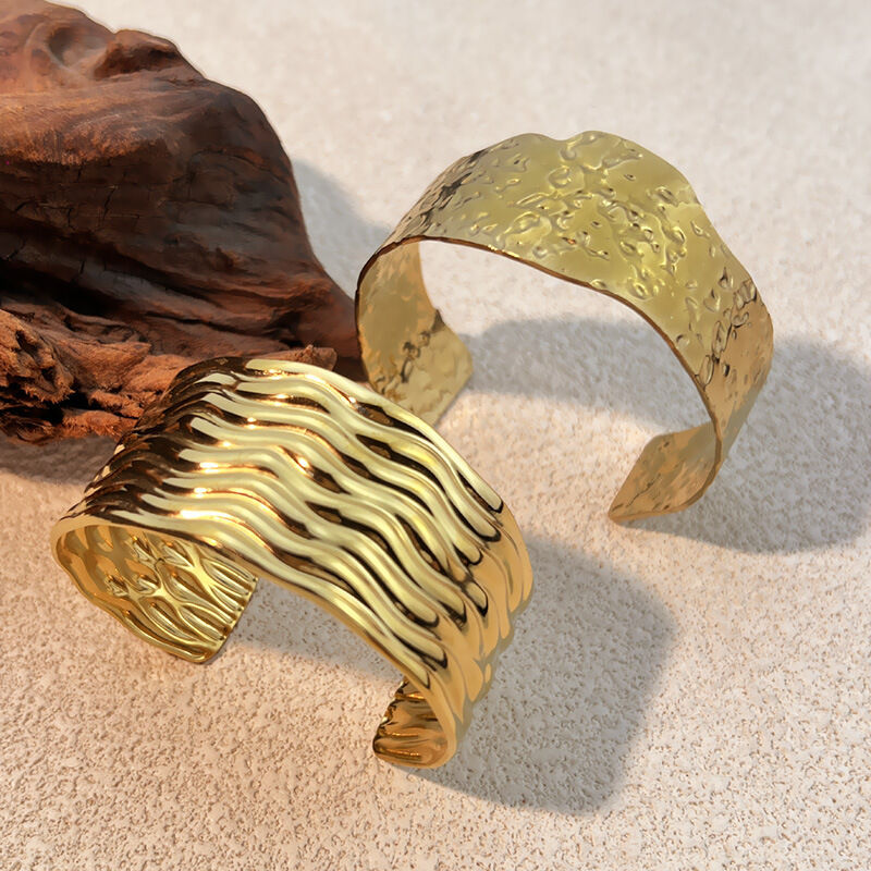 Bracciale rigido impermeabile color oro in acciaio inossidabile da 1 pezzo