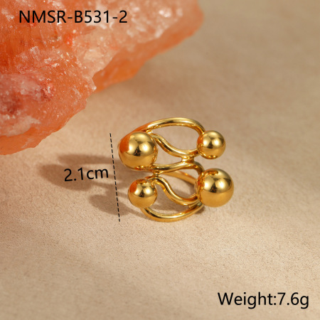 Simple Series Daily Geometric Stainless Steel Waterproof Women's Adjustable Rings