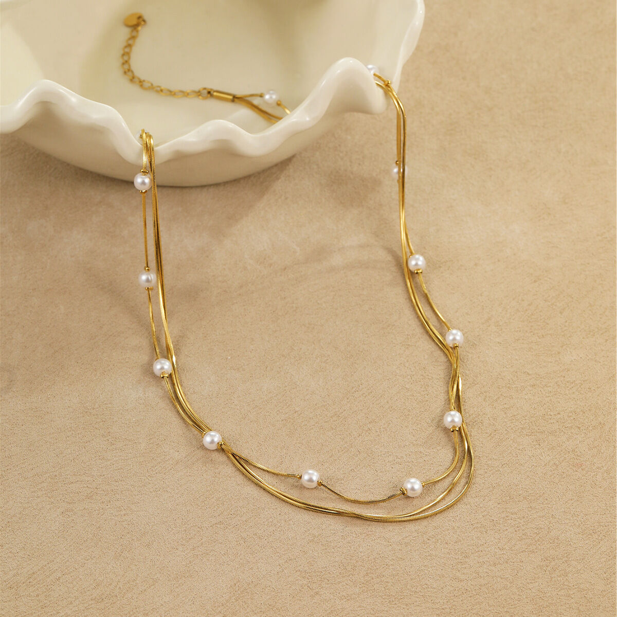 Elegant Stainless Steel Waterproof Gold Color Women's Chain Necklaces Picture3