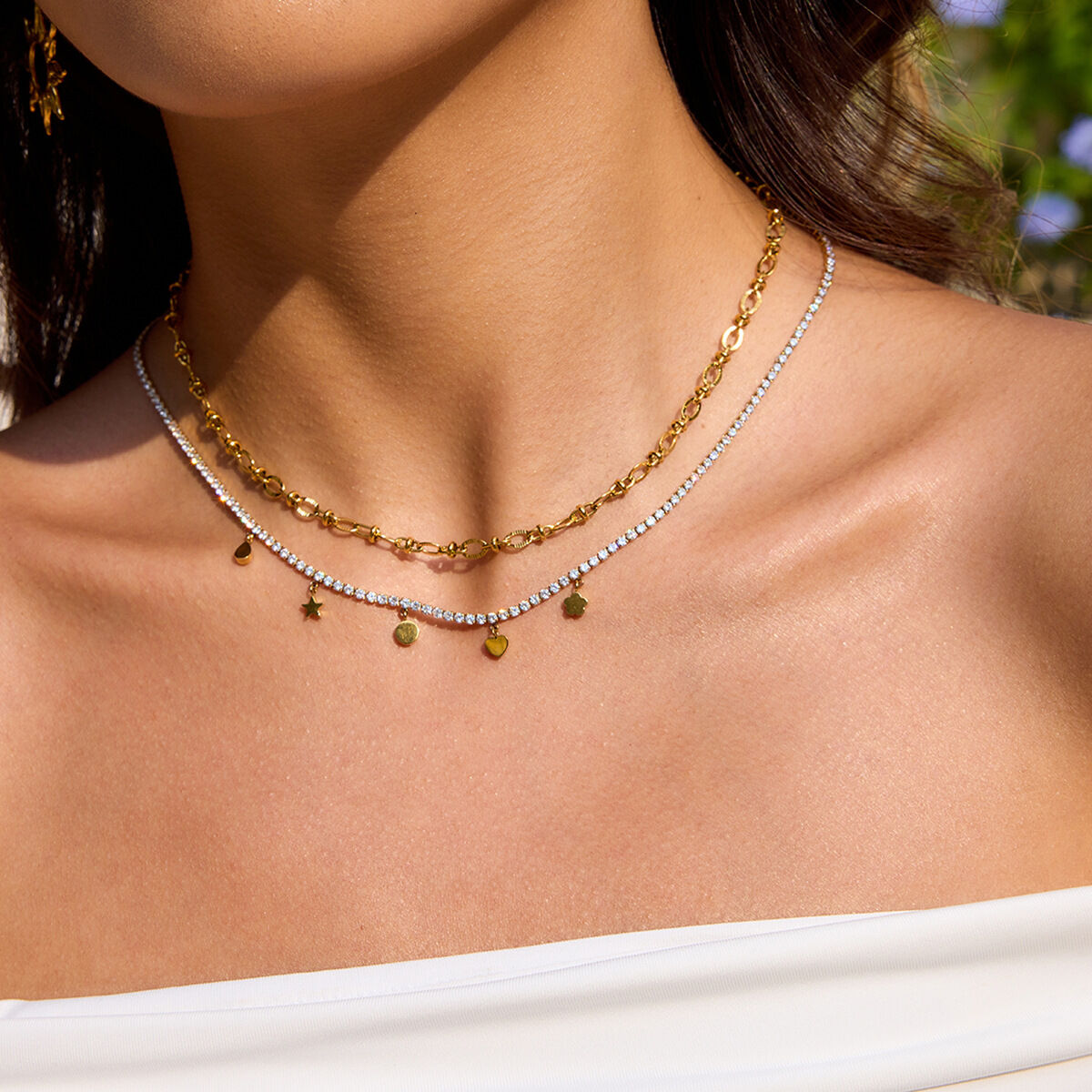1 Piece Simple Series Classic Twist Stainless Steel Waterproof Gold Color Women's Chain Necklaces Picture7