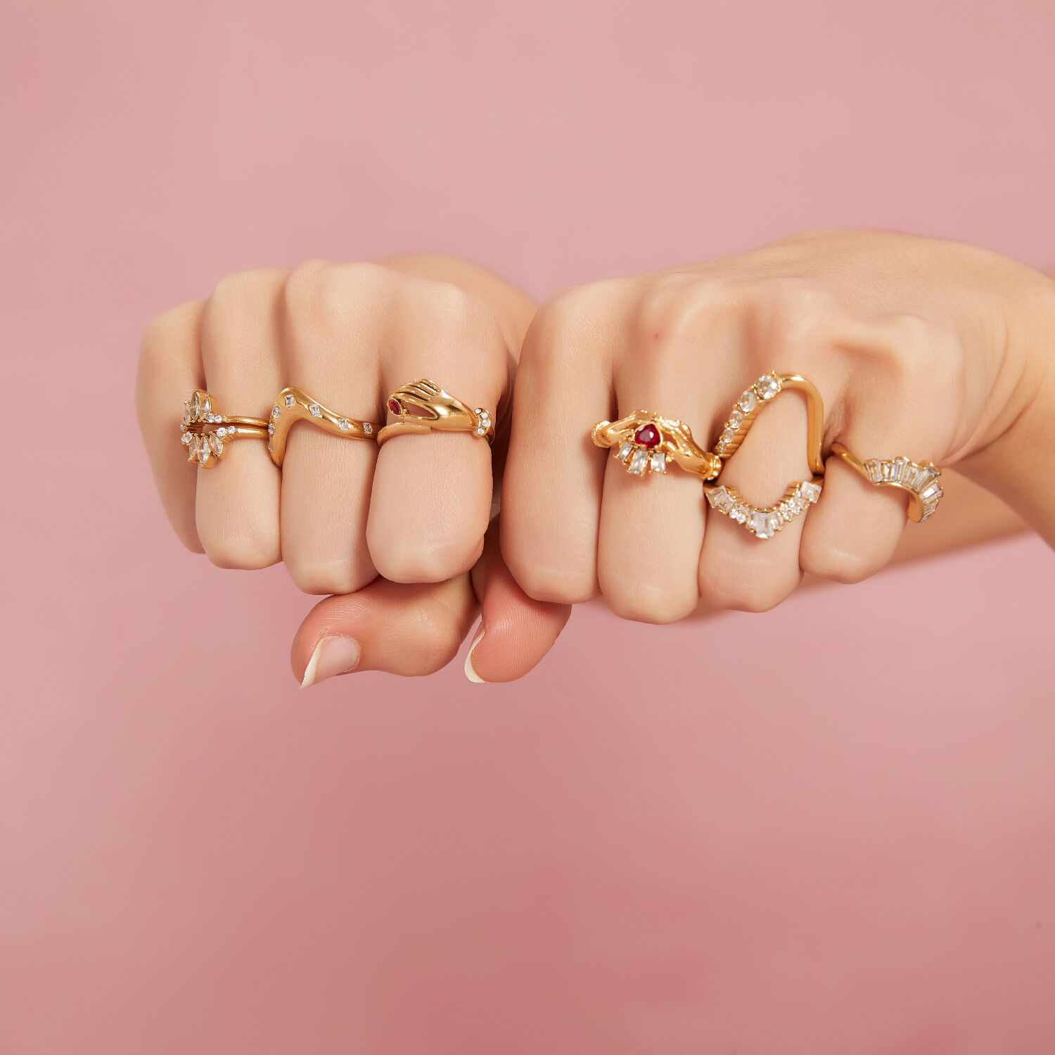 1 Piece Luxurious Series Daily Droplet Stainless Steel Waterproof Gold Color Women's Gemstone Rings h5 Picture4