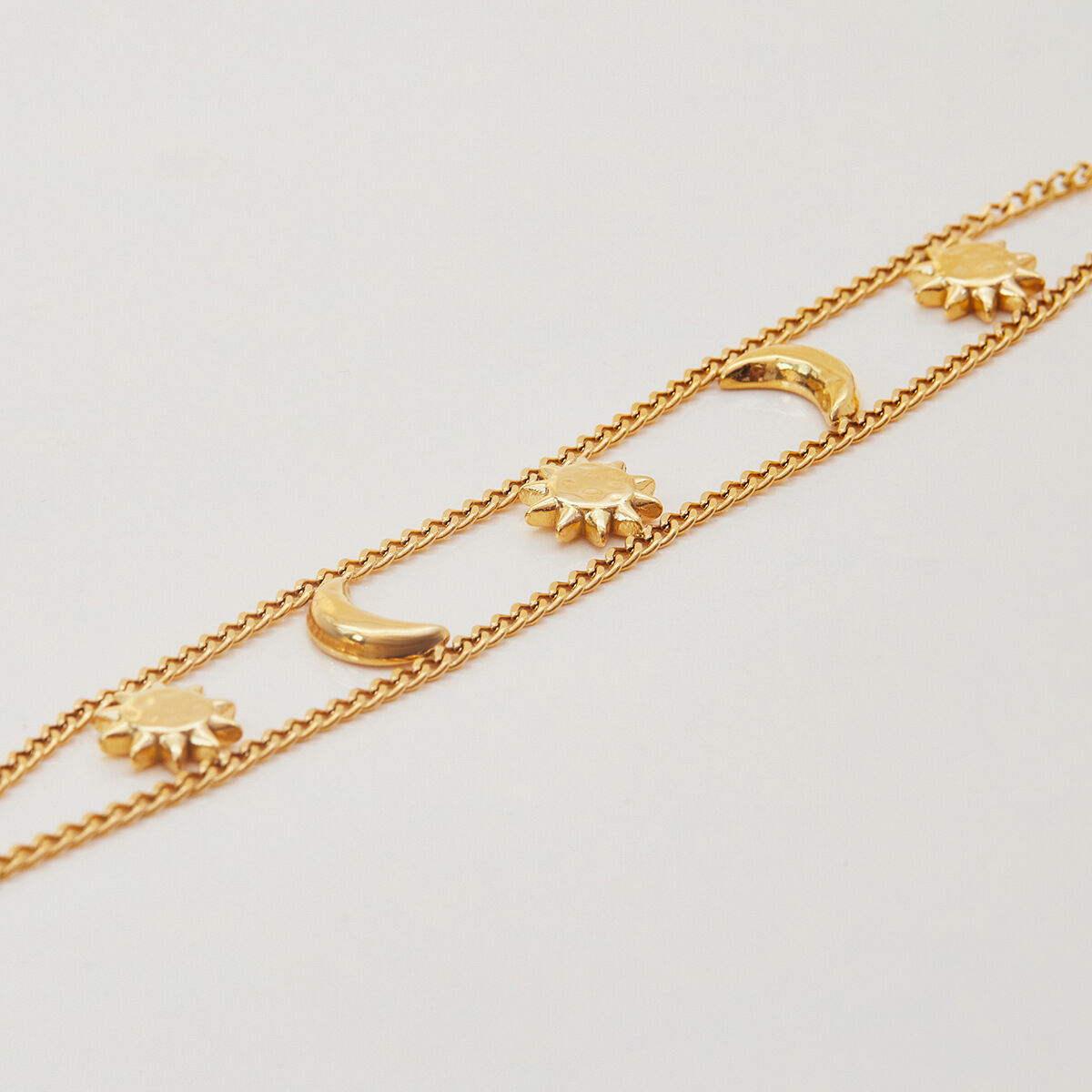 1 Stück luxuriöses Retro-Armband aus Edelstahl mit Sonne-und-Mond-Motiv, wasserdicht, goldfarben, für Damen h5 Bild5
