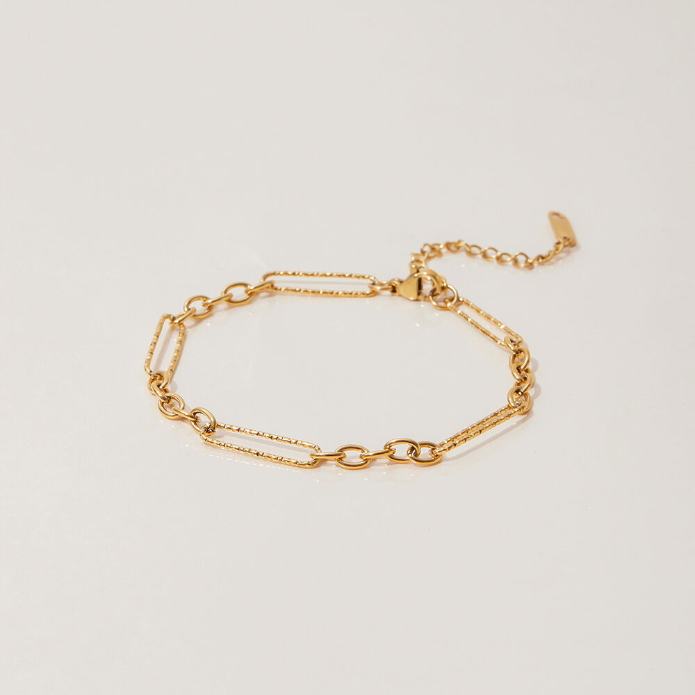 1 Stück Einfaches Croissant-Armband aus Edelstahl, wasserdicht, goldfarben, für Damen h5Bild10