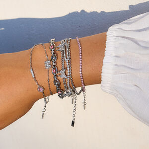 1 Piece Luxurious Series Cute Letter Stainless Steel Waterproof Women's Chain Bracelets h5 Picture6
