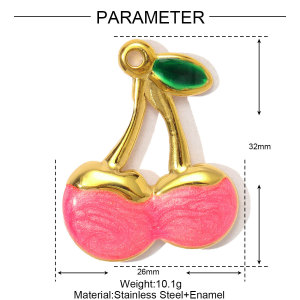 1 Piece Romantic Series Natural Cherry Stainless Steel Waterproof Gold Color Women's Pendants h5 Picture2