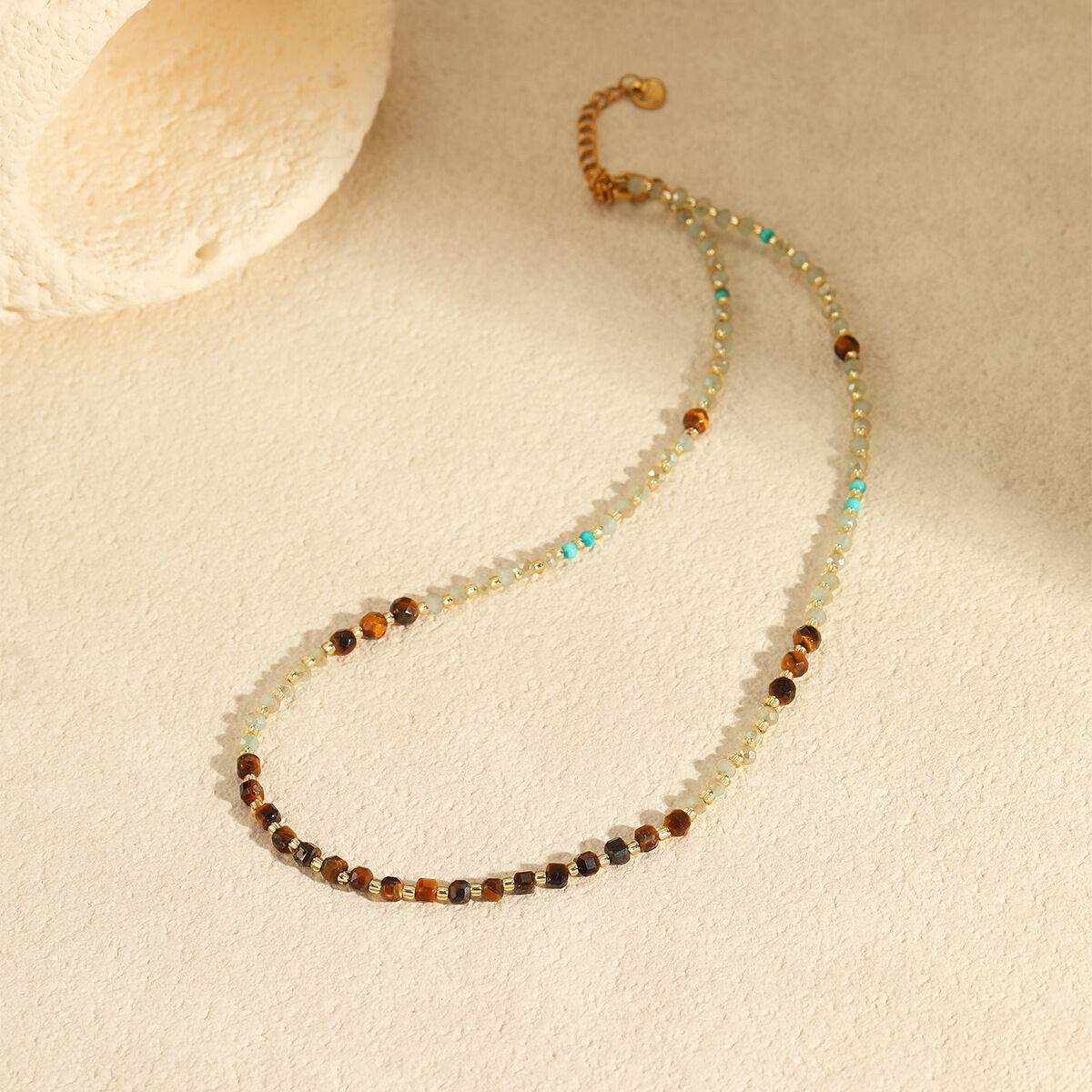 Classic Series Daily Geometric Stainless Steel Waterproof Women's Beaded Necklaces h5 Picture4