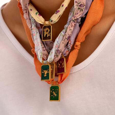 1 Piece Retro Constellation Stainless Steel Waterproof Scarves Women's Pendant Necklaces