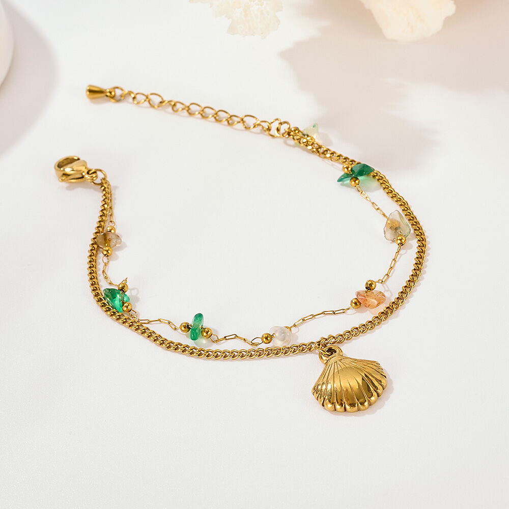 1 Piece Daily Fruits Stainless Steel Waterproof Gold Color Women's Charm Bracelets Picture5
