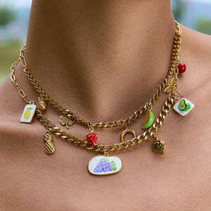 1 Piece Romantic Fruits Stainless Steel Waterproof Gold Color Women's Pendant Necklaces h5 Picture4